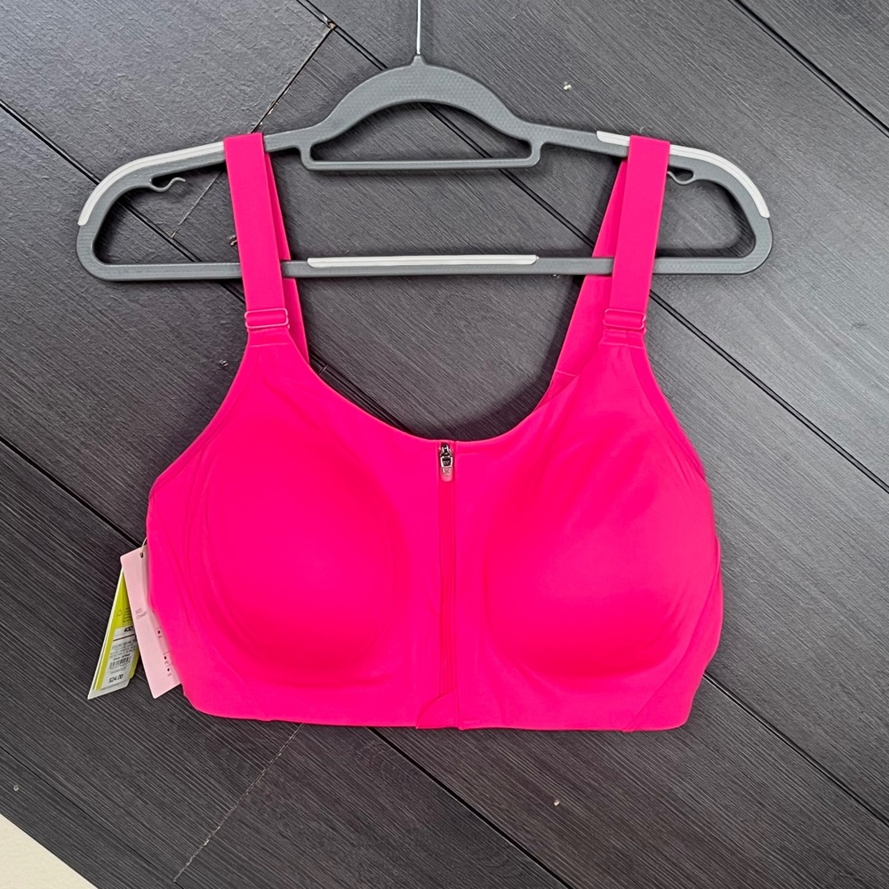All‎ In Motion 40D NWT Hot Pink Active Bra Zip Front